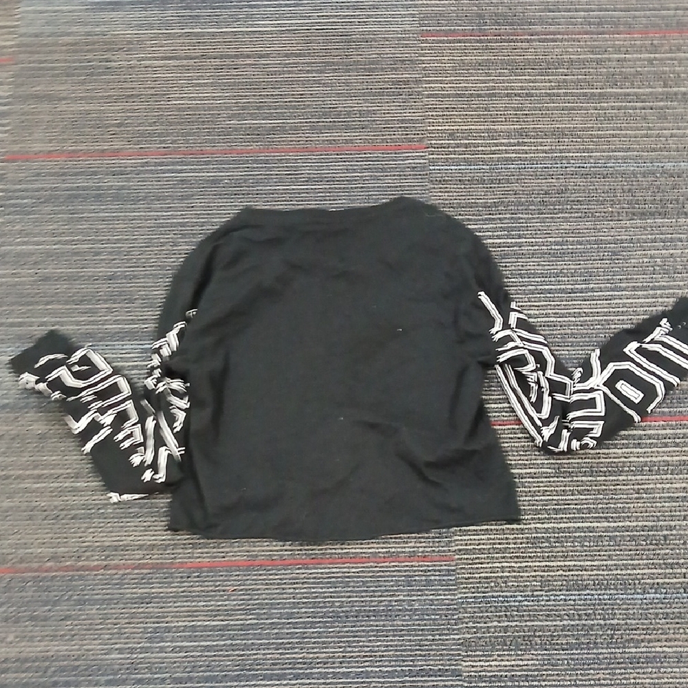 Victoria Secret Black Long Sleeve  Crop Top PINK Logo Crop Top - Picture 5 of 5
